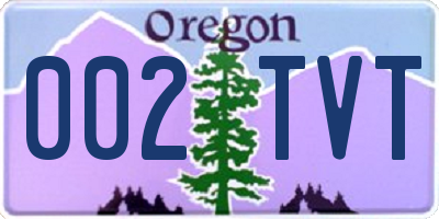 OR license plate 002TVT