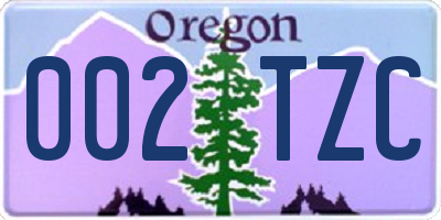 OR license plate 002TZC