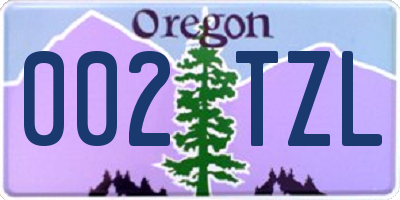 OR license plate 002TZL