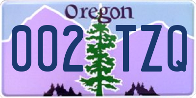 OR license plate 002TZQ