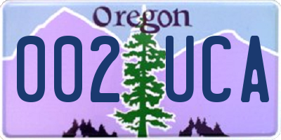 OR license plate 002UCA