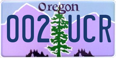 OR license plate 002UCR