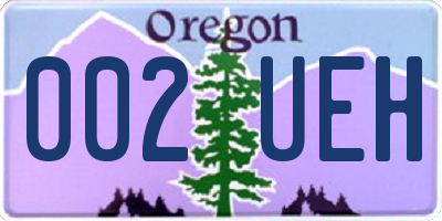 OR license plate 002UEH
