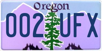 OR license plate 002UFX