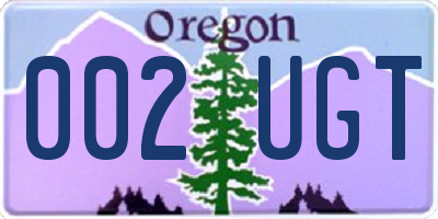 OR license plate 002UGT