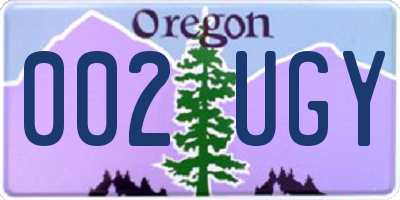OR license plate 002UGY