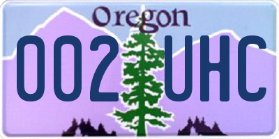 OR license plate 002UHC