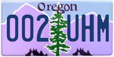 OR license plate 002UHM