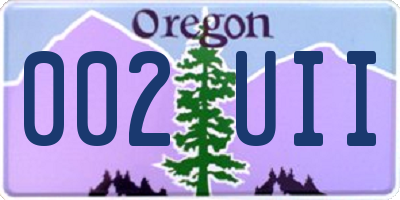 OR license plate 002UII