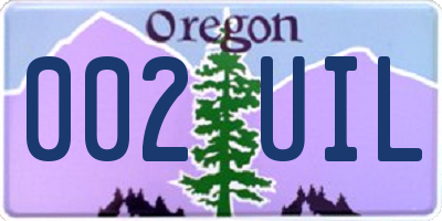 OR license plate 002UIL
