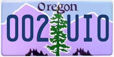 OR license plate 002UIO