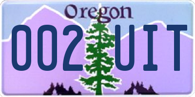 OR license plate 002UIT