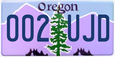 OR license plate 002UJD