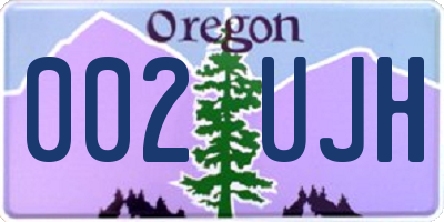 OR license plate 002UJH