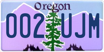OR license plate 002UJM
