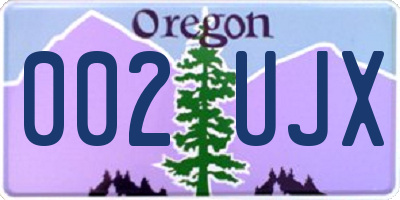 OR license plate 002UJX