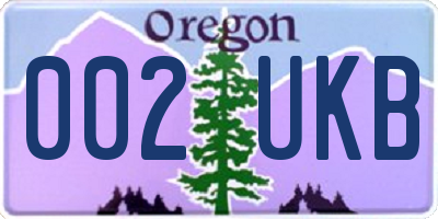 OR license plate 002UKB