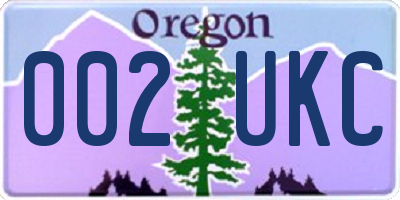 OR license plate 002UKC