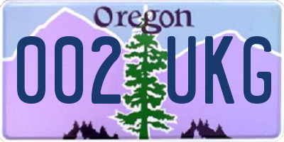 OR license plate 002UKG