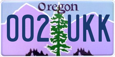 OR license plate 002UKK