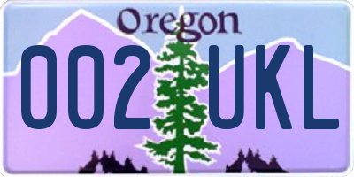 OR license plate 002UKL