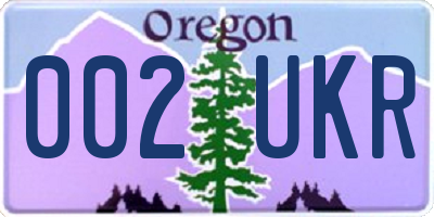 OR license plate 002UKR