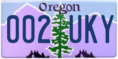 OR license plate 002UKY