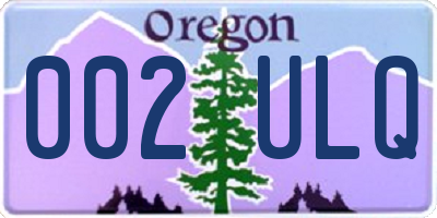 OR license plate 002ULQ