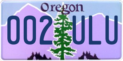 OR license plate 002ULU