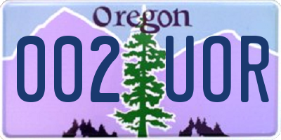 OR license plate 002UOR