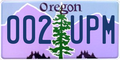 OR license plate 002UPM