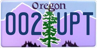 OR license plate 002UPT