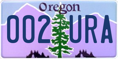OR license plate 002URA