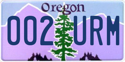 OR license plate 002URM