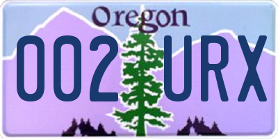 OR license plate 002URX