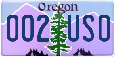 OR license plate 002USO