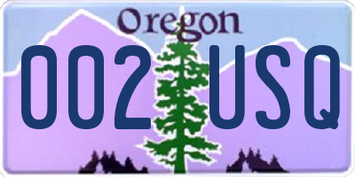 OR license plate 002USQ