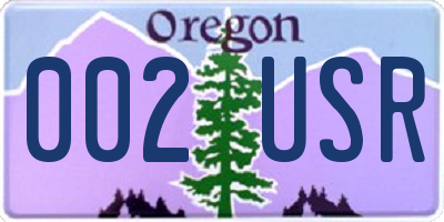 OR license plate 002USR