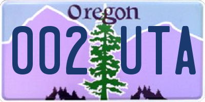 OR license plate 002UTA