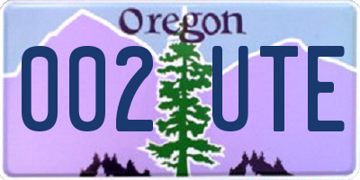 OR license plate 002UTE