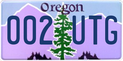 OR license plate 002UTG