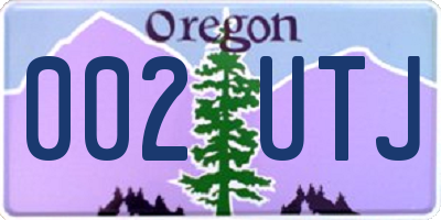OR license plate 002UTJ