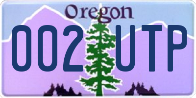 OR license plate 002UTP