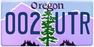 OR license plate 002UTR