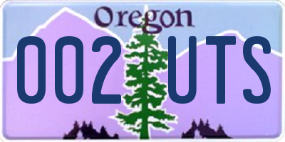 OR license plate 002UTS