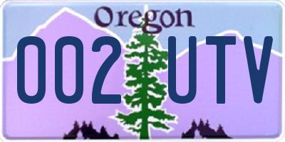 OR license plate 002UTV