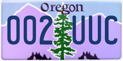OR license plate 002UUC