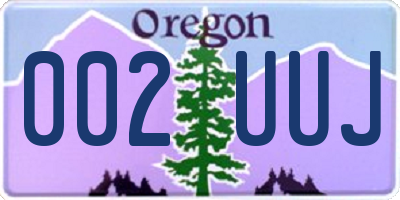 OR license plate 002UUJ