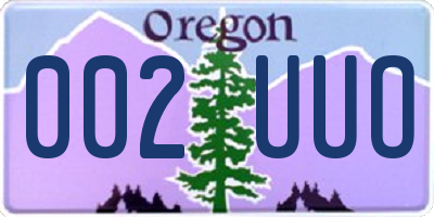 OR license plate 002UUO