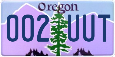 OR license plate 002UUT